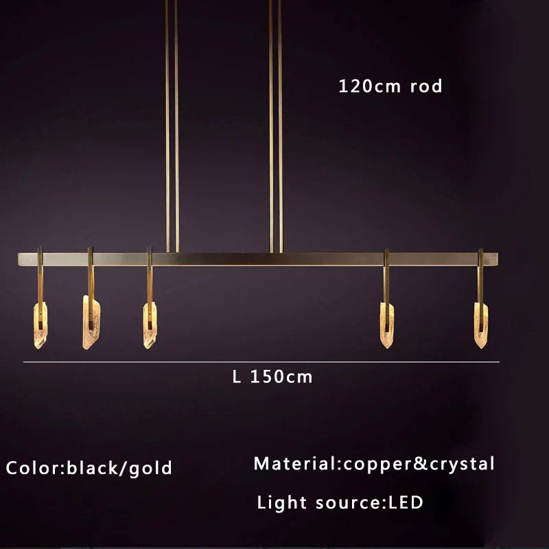 Afralia™ Crystal Pendant Light: Modern Luxury Designer Copper Fixture