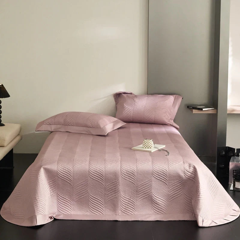 Afralia™ Quilted Egyptian Cotton Bedspread Set - Queen Size