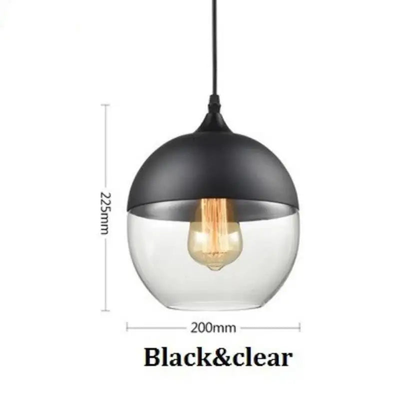 Afralia™ Black Glass Pendant Light Fixture for Modern Indoor Decor & Dining Room