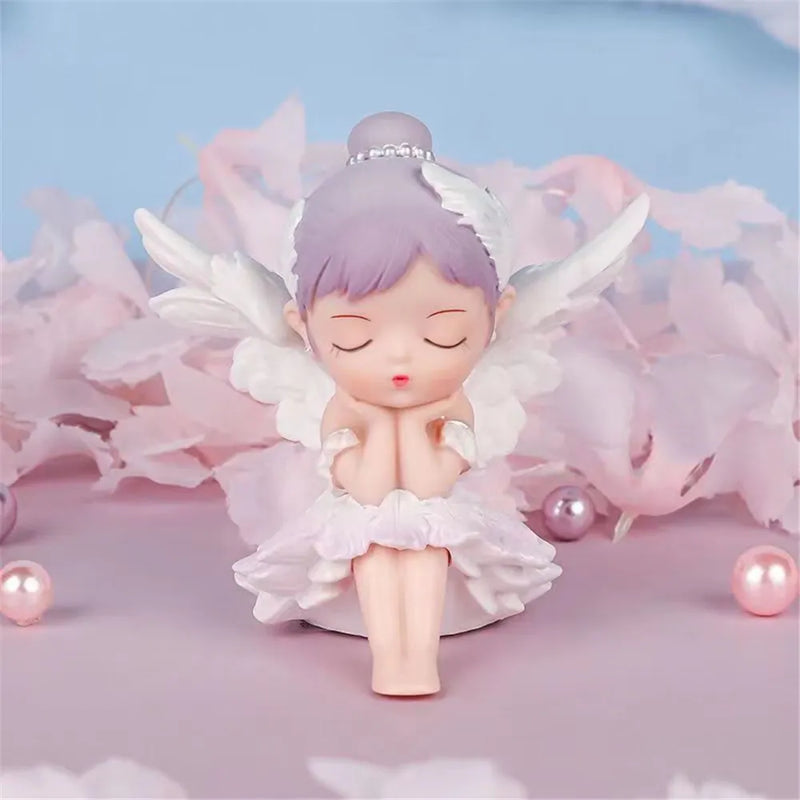 Afralia™ Mini Ballerina Angel Figurines Desktop Decor Cute Adorable Dashboard Decoration