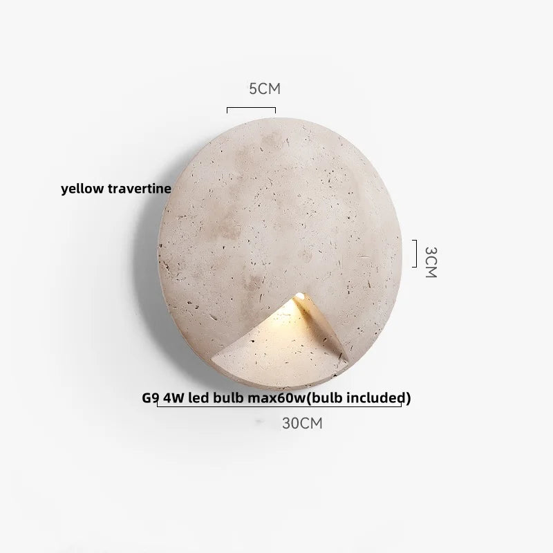 Afralia™ Double LED Wall Lamp Sconce Yellow Cave Stone Iron Canopy Mirror Light