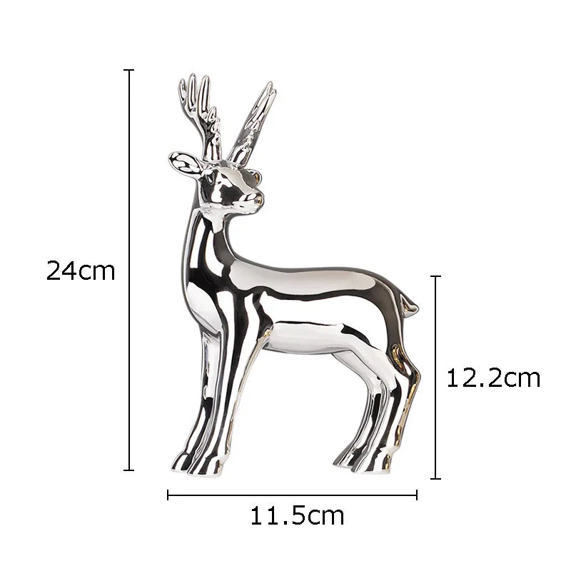 Afralia™ Minimalist Deer Sculpture Porcelain Ornament Home Decor