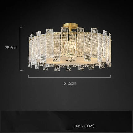 Afralia™ Art Deco Golden Copper Glass Chandelier LED Lighting Fixture