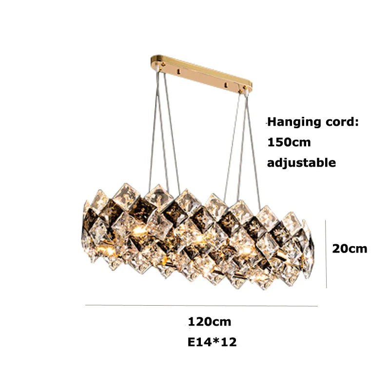 Afralia™ Square Crystal Round Chandelier Lighting for Foyer