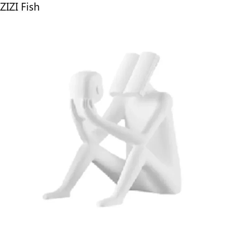 Afralia™ Abstract Figure Sculpture Creative Resin Decor for Room Aesthetic Appeal