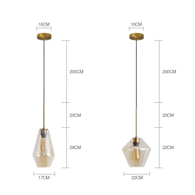 Afralia™ Glass Chandelier Lighting for Home Dining Room Kitchen Decor Pendant Lights