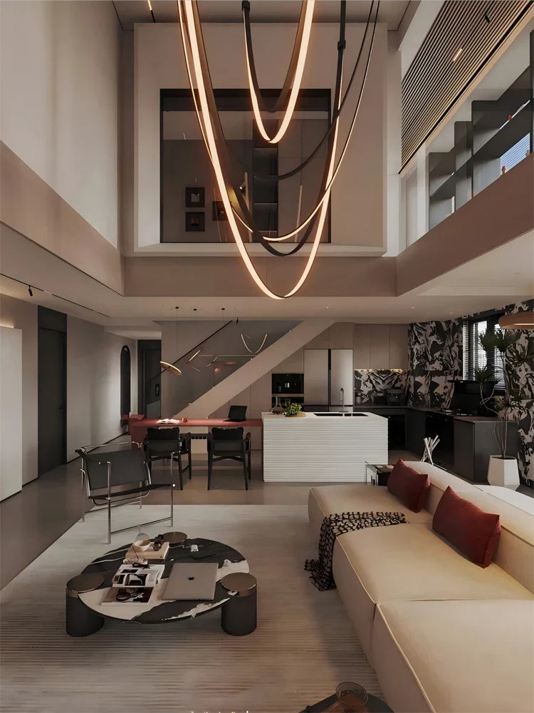 Afralia™ Leather Strap LED Pendant Lighting for Modern Simplicity Home Decor