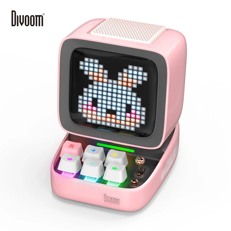 Afralia™ Ditoo-Pro Bluetooth Speaker Retro Pixel Art Alarm Clock LED Display Board