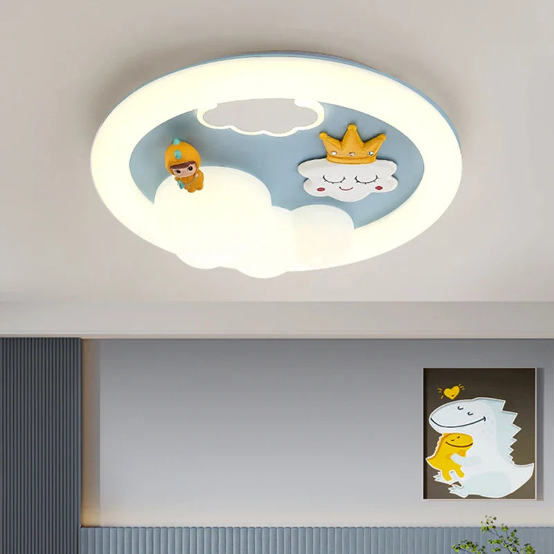Afralia™ Kids Ceiling Light: Minimalist Pink Blue Lamp for Bedroom or Living Room