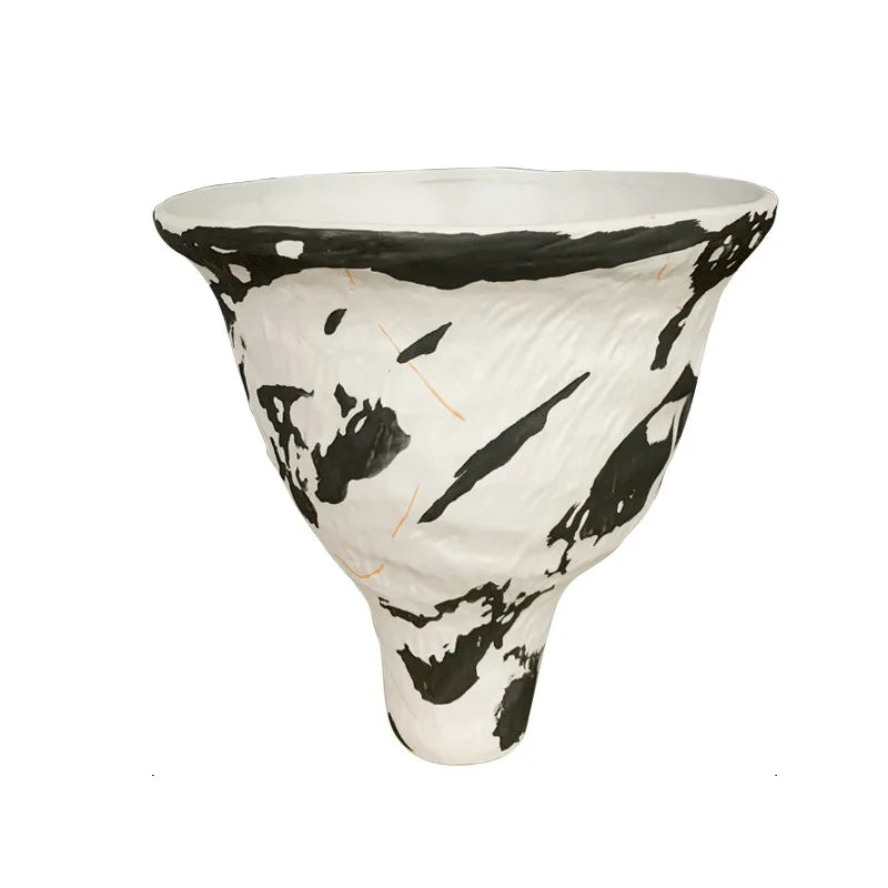 Afralia™ Abstract Clay Pot Colorful Ceramic Vase, Irregular Shape Flower Arrangement Home Decor