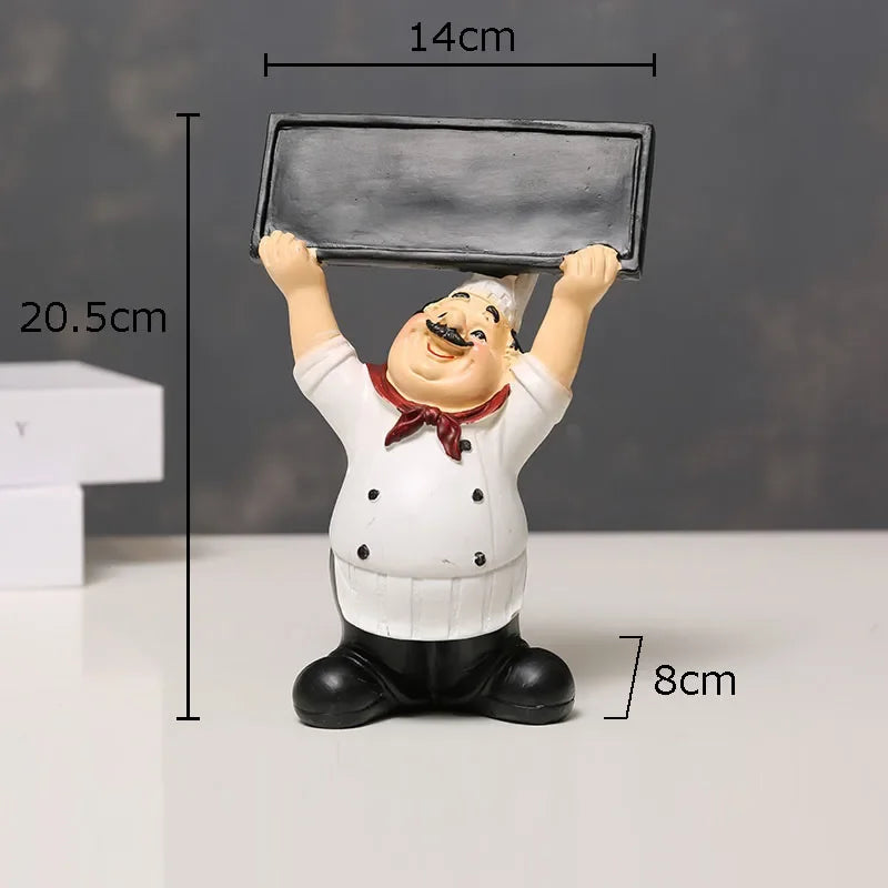 Afralia™ Bearded Chef Resin Figure Sculpture Modern Kitchen Desk Decor Ornaments