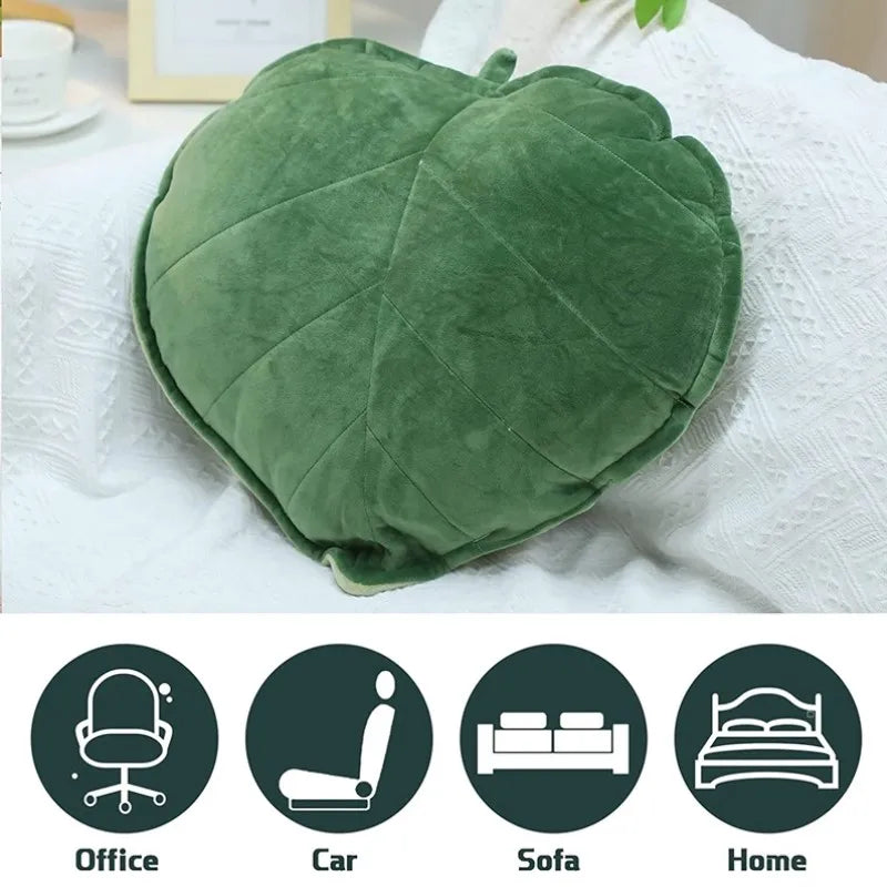 Afralia™ 3D Leaf Throw Pillow | Soft Plush Toy Cushion for Home Car Bedroom