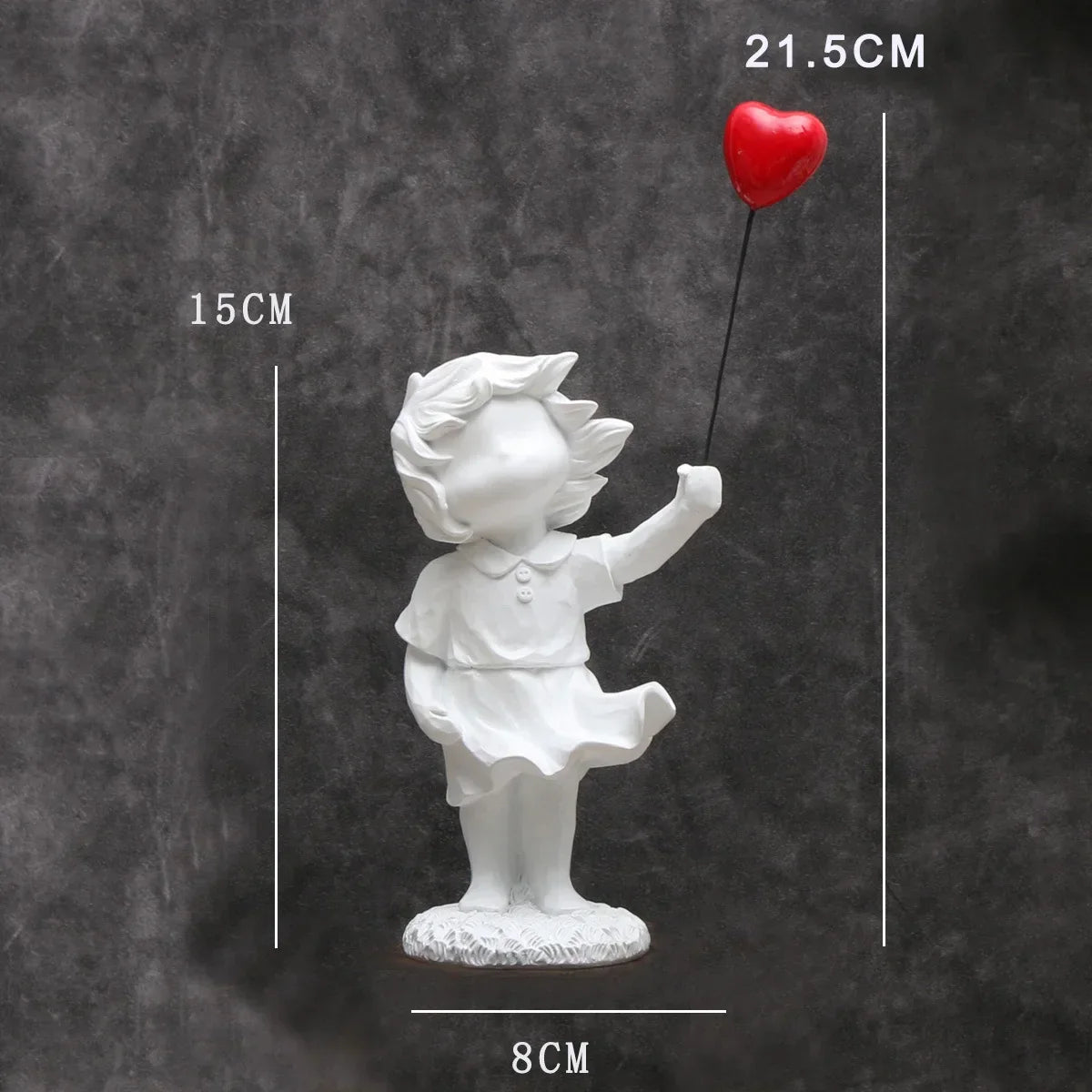 Afralia™ Balloon Girl Tank Art Figure Resin Statues Collection for Interior Decor