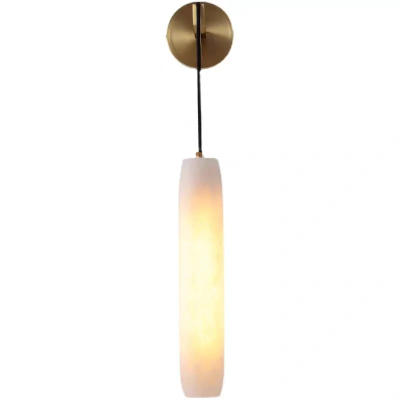 Afralia™ Cylindrical Marble Wall Lights Sconce Lamp with Adjustable Copper Wire & E14 Bulb