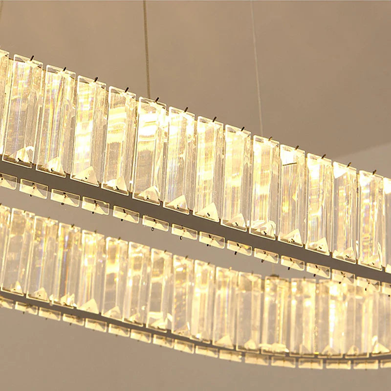 Afralia™ Crystal Oval LED Chandelier: Luxury Lighting Fixture for Living Room - Modern Design