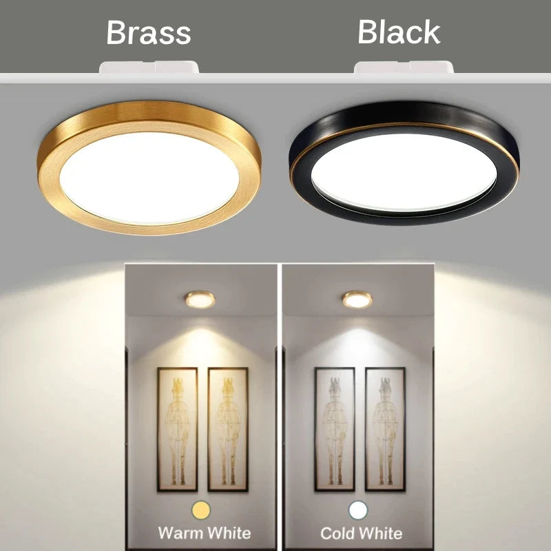 Afralia™ Nordic LED Copper Ceiling Downlight 5W/8W Spot Lighting for Kitchen Bedroom Aisle