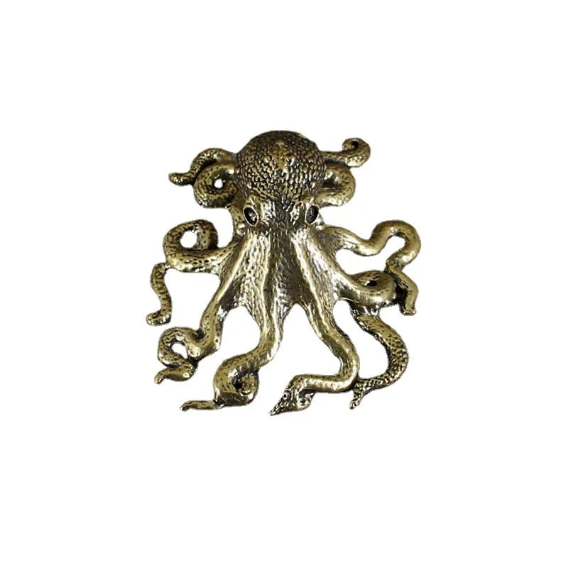 Afralia™ Brass Octopus Sculpture: Golden Metal Home Decor Figurine