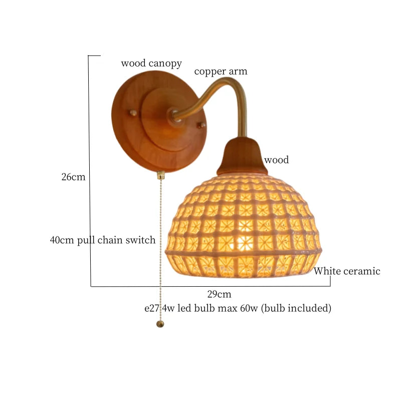 Afralia™ Ceramic Flower LED Wall Light Fixture, Nordic Design for Bedroom, Living Room