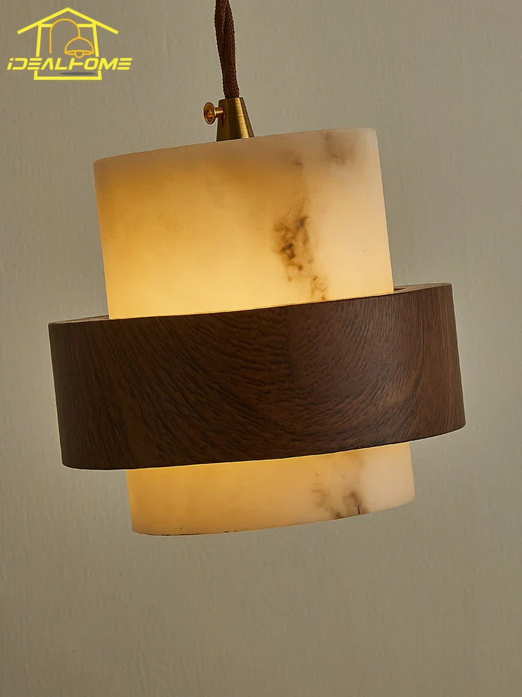 Afralia™ Marble LED Hanging Lamp for Bedroom Decor