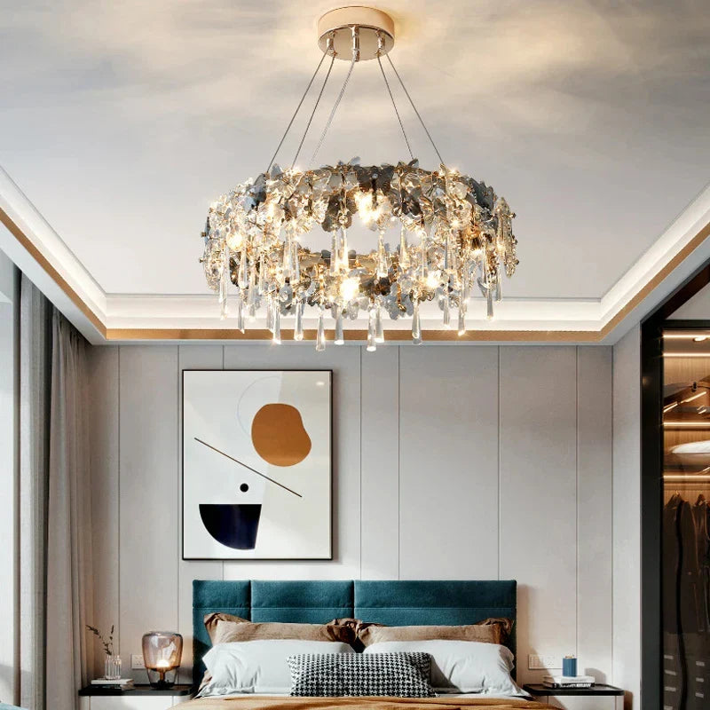 Afralia™ Butterfly Crystal LED Pendant Light for Bedroom Living Room Decor