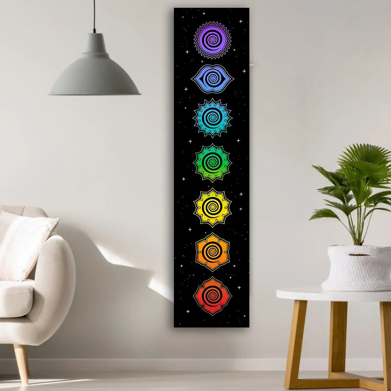 Afralia™ Rainbow Chakras Tapestry for Meditation and Yoga Home Decor