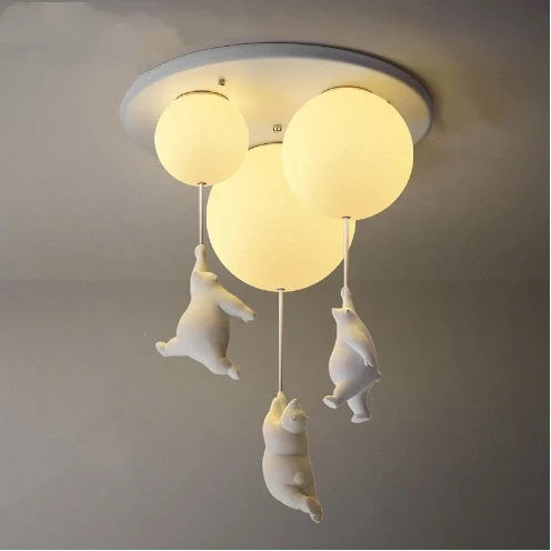 Afralia™ Bear Resin Pendant Light for Children's Room & Kindergarten