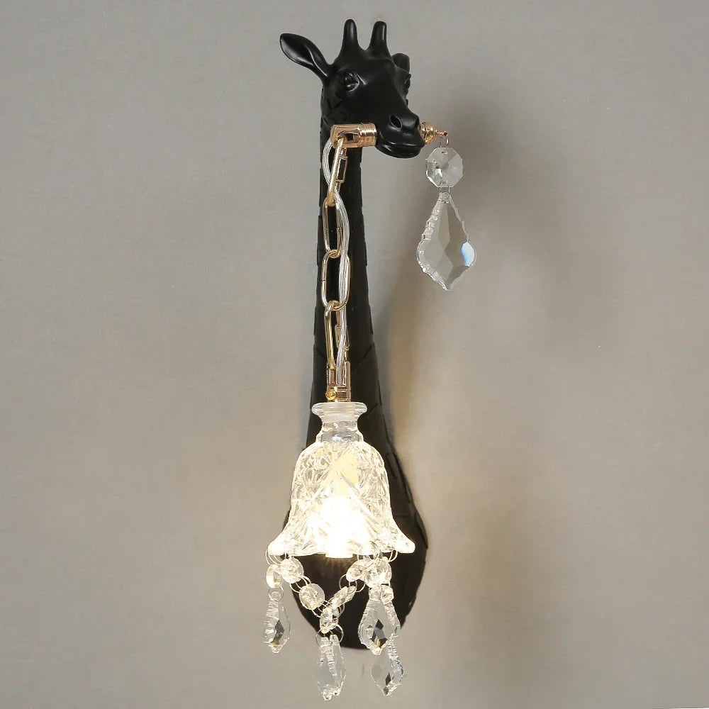 Afralia™ Giraffe Resin Wall Lamp Sconce Light for Bedside & Living Room Decor