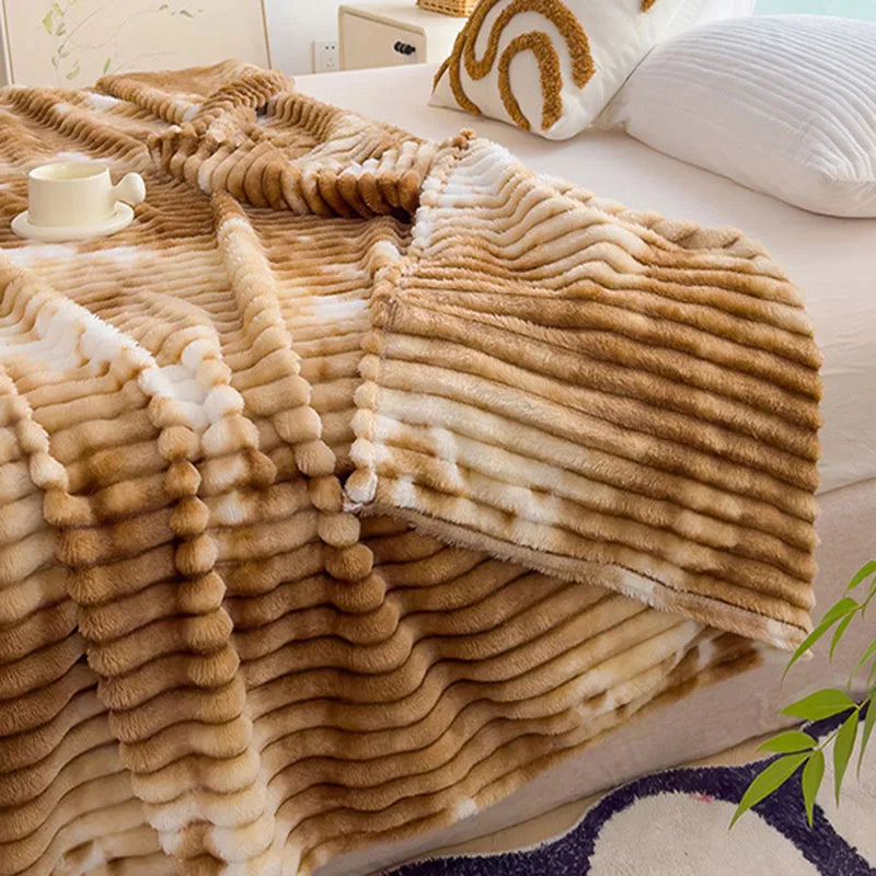 Afralia™ Marble Patterned Flannel Blanket - Multipurpose Office Nap Shawl & Cushion