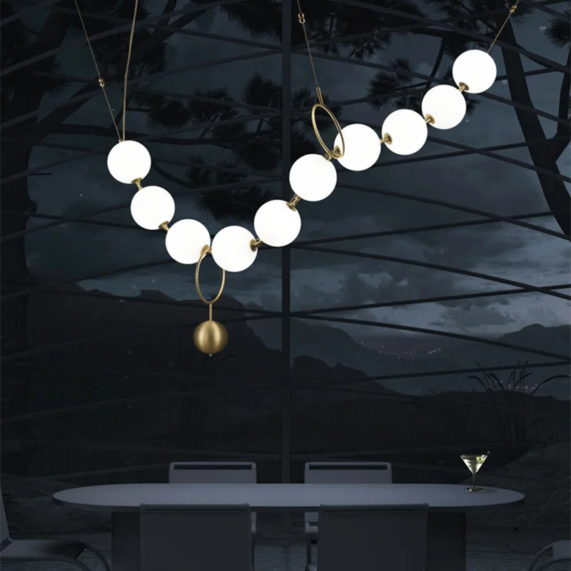 Afralia™ White Glass Ball Pendant Lights for Dining Hall Stairwell - Minimalist Design