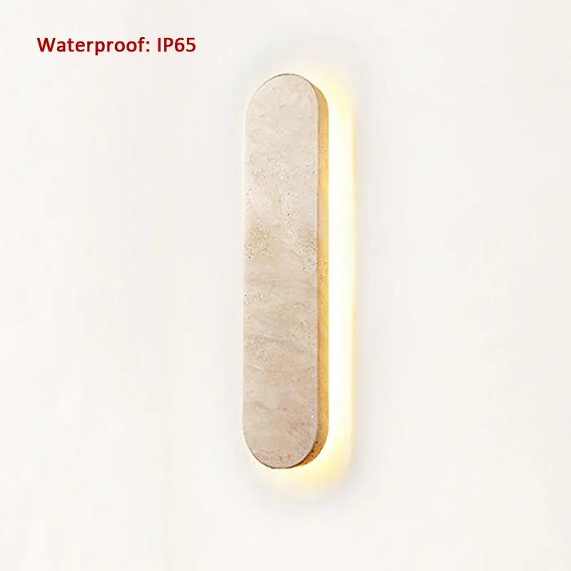 Afralia™ Courtyard LED Wall Sconce - Modern Natural Stone Outdoor Waterproof Lamp