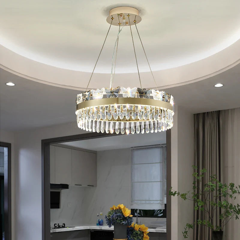 Afralia™ Crystal Butterfly Living Room Lamp: Luxury Postmodern Dining Room Lighting