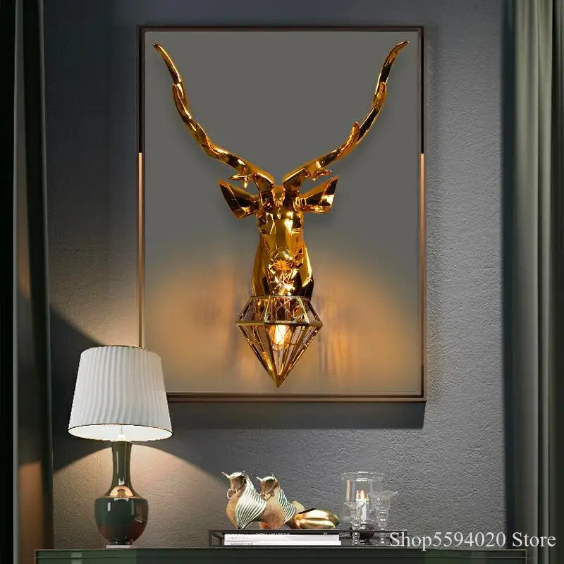 Afralia™ Retro Deer LED Wall Light: Vintage Wall Sconce Luminaria De Parede Fixture.