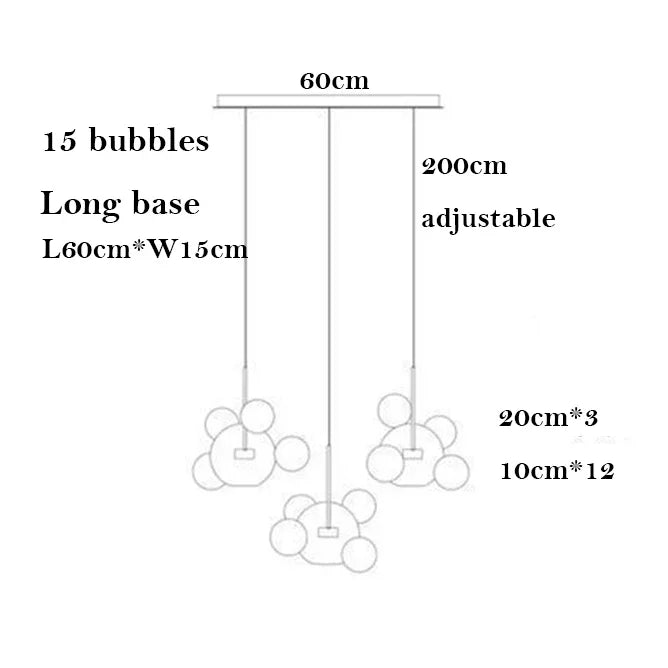 Afralia™ Bubble Ball Pendant Light: Golden Iron Glass Lamp for Kitchen Island, LED Fixtures