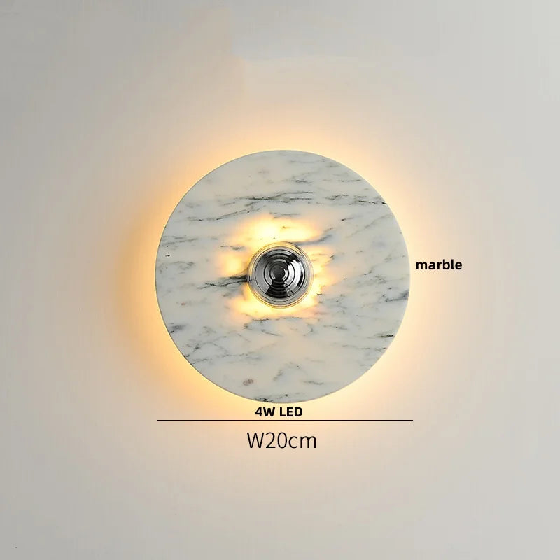 Afralia™ Marble LED Wall Sconce Indoor Home Decor Modern Bathroom Mirror Light