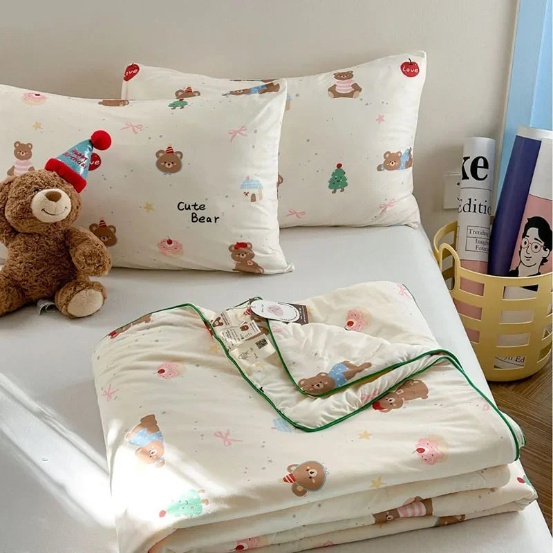 Afralia™ Children Cartoon Summer Cooling Quilt - Double Bed Breathable Thin Blanket Duvet