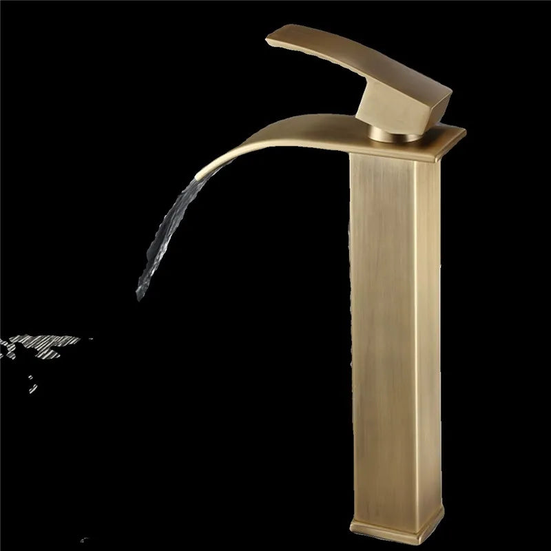 Afralia™ Bronze Basin Faucet: Hot & Cold Water Mixer Tap for Bathroom Sink