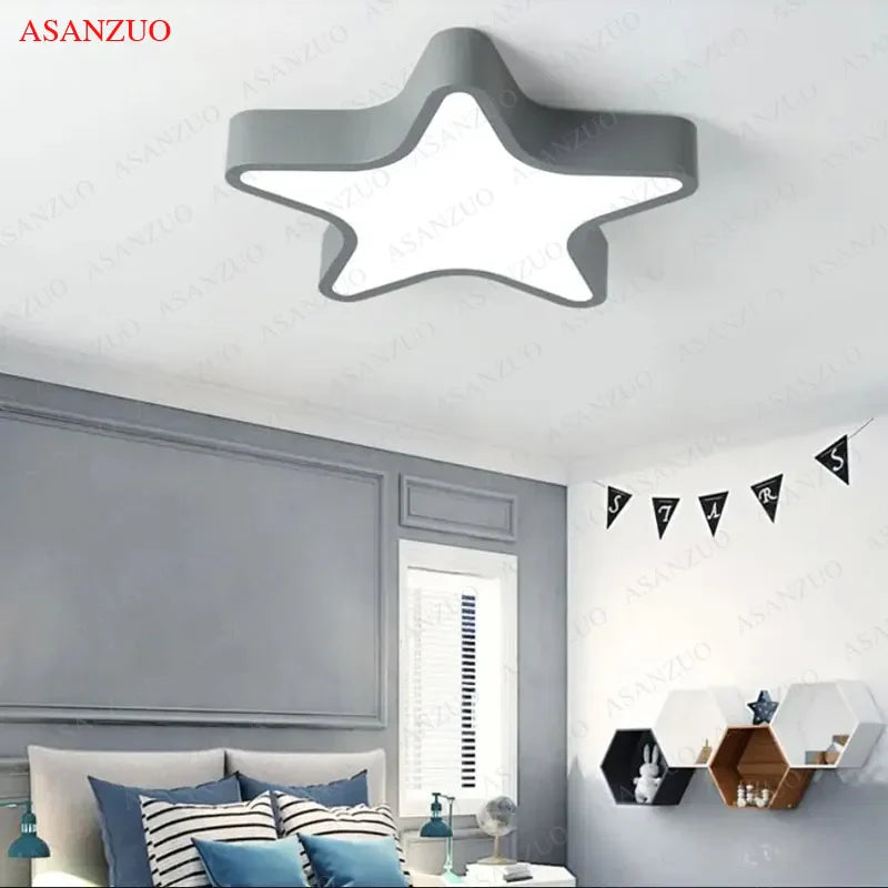 Afralia™ Macaron Star Ceiling Light for Children's Room - Dimmable & Romantic