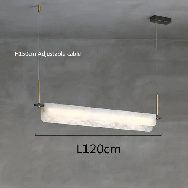 Afralia™ Marble LED Ceiling Chandelier, Dimmable Dining Room Pendant - Modern Minimalist Decorative Lighting