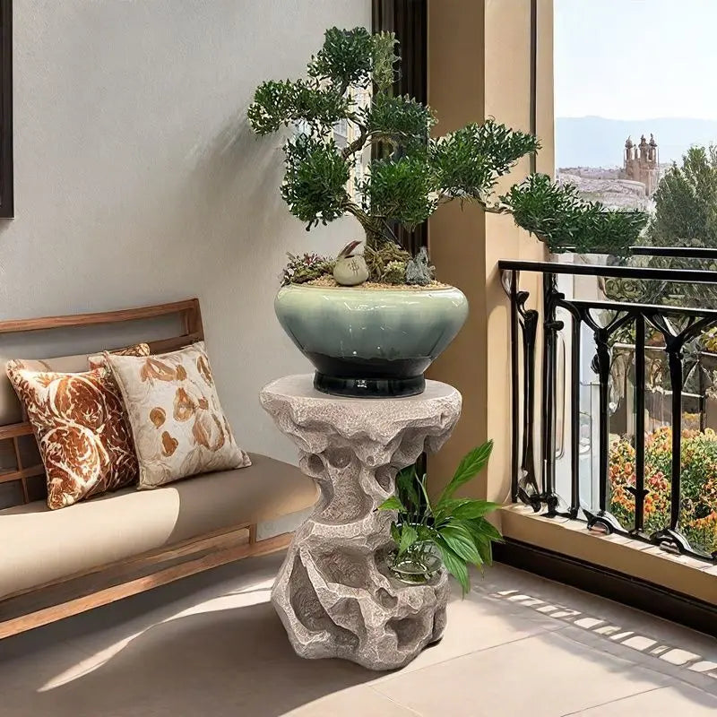 Afralia™ Chinese Resin Floor Flower Stand, Modern Minimalist Living Room Decor