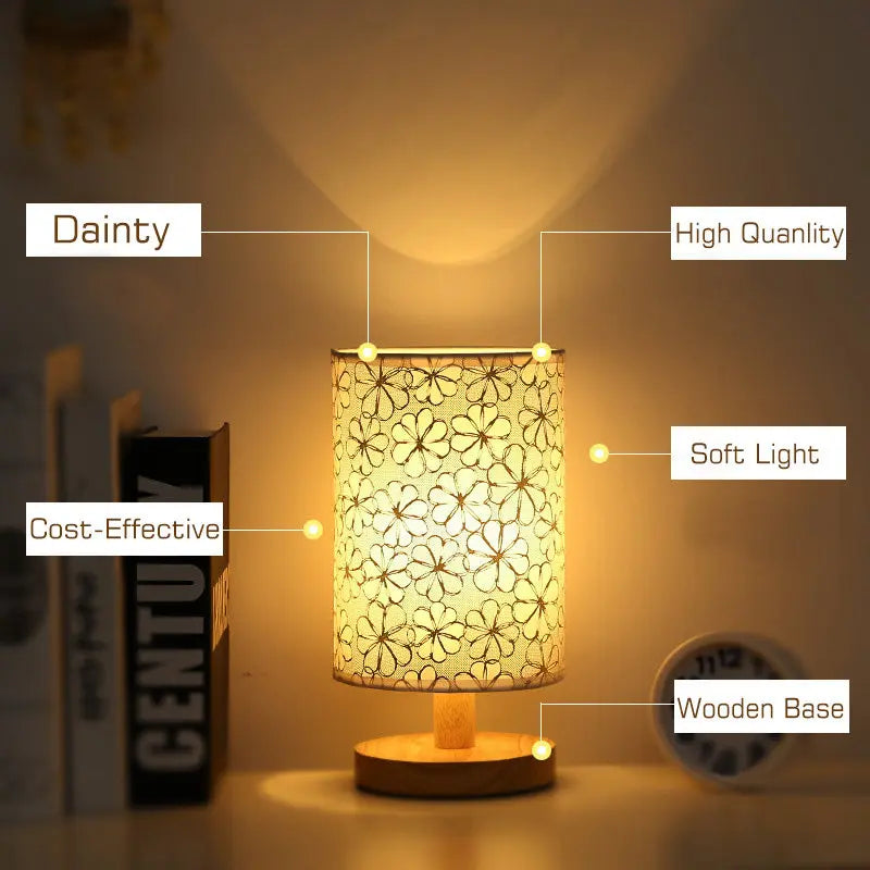 Afralia™ USB LED Night Light with Remote Control and Dimmable Wooden Base