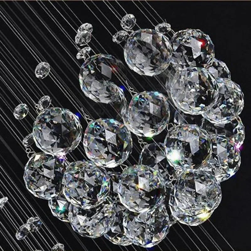 Afralia™ Modern Crystal Ball LED Ceiling Chandelier Pendant Lights Luxury Hanging Lamp
