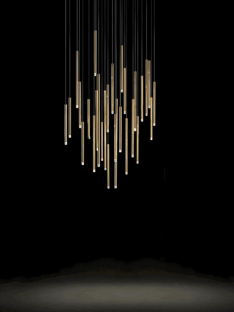 Afralia™ Copper Cylinder Chandelier: Modern Nordic Kitchen Staircase Pendant