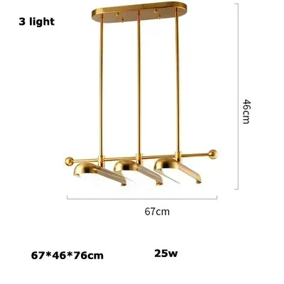 Afralia™ Golden Art Deco Iron Glass Chandelier Lighting for Dinning Room