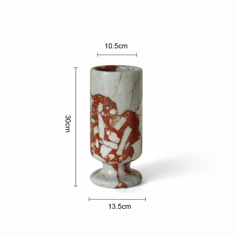 Afralia™ Calacatta Red Marble Vase for Home Decor