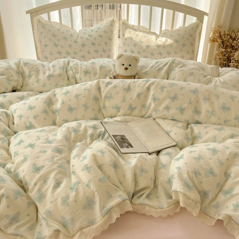 Afralia™ Lace Romantic Comforter Set - Full Twin Double Size Bed Linens