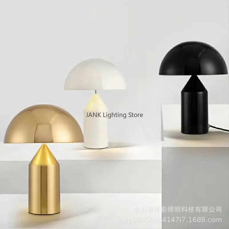 Afralia™ Atollo Bedroom Table Lamp - Luxury Metal Mushroom Desk Light