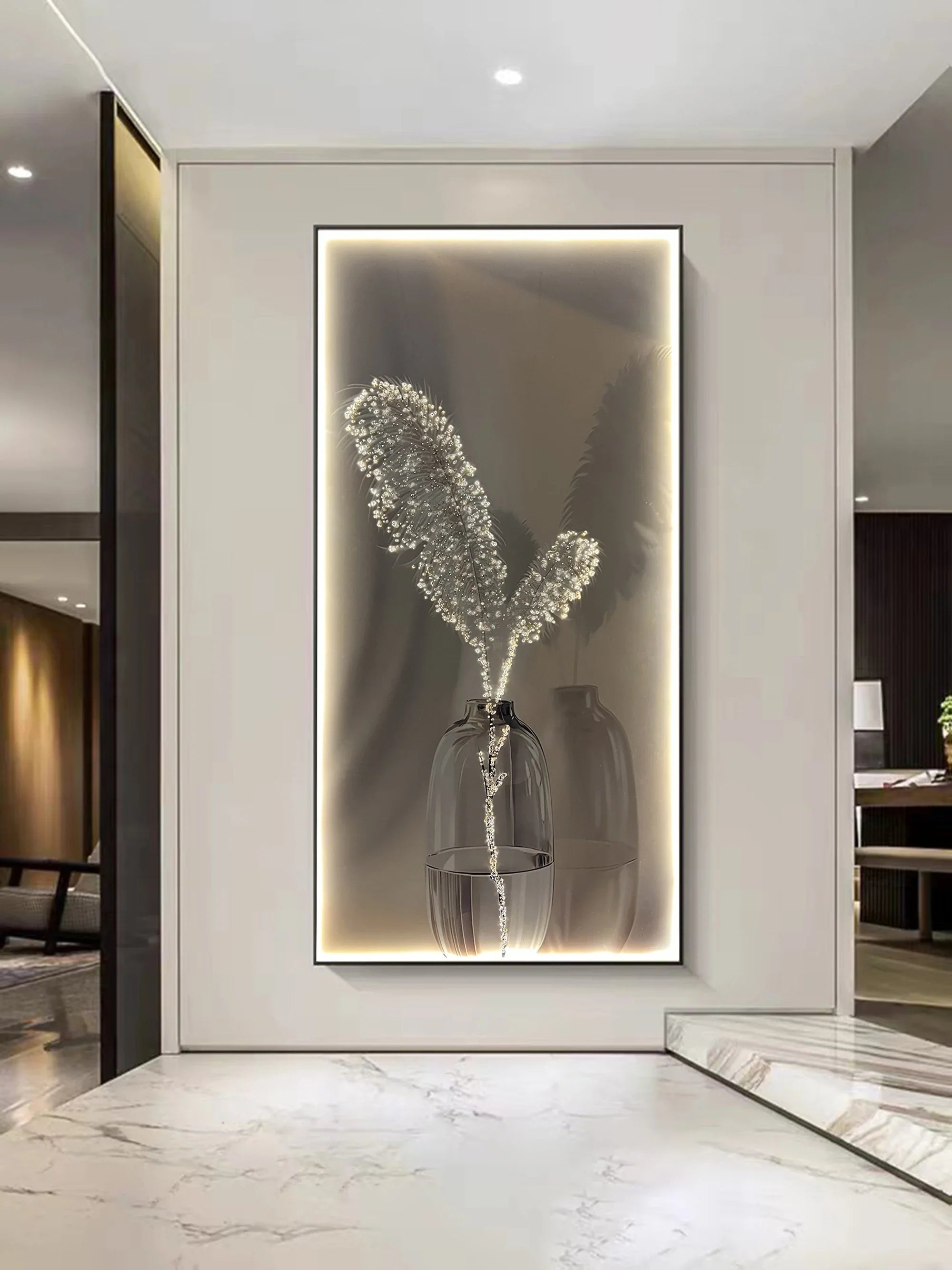 Afralia™ Feather LED Wall Lamp for Modern Creative Decor