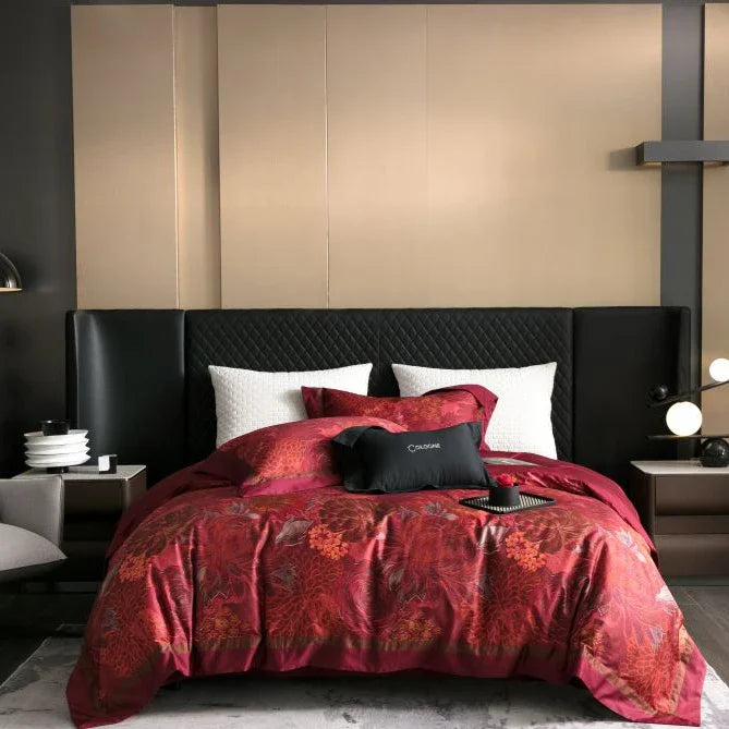 Afralia™ Egyptian Cotton Luxury Bed Linens Queen King Ru Size Bedding Set