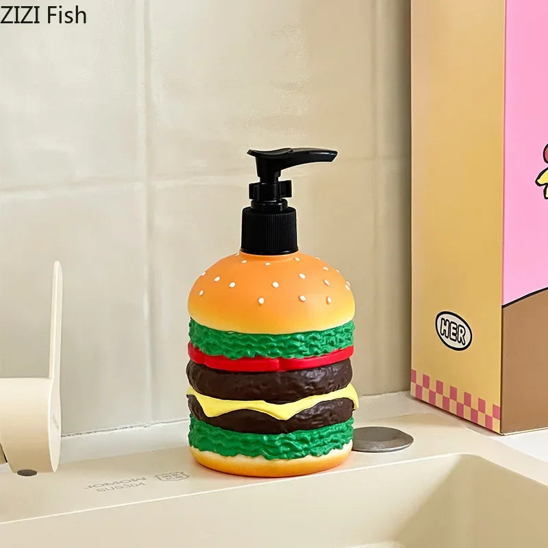 Afralia™ Multi Layered Burger Soap Dispenser Bathroom Lotion Pump Bottle