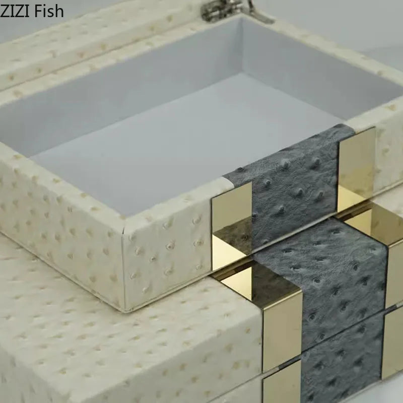 Afralia™ Leather Jewelry Boxes Wood Cosmetic Jars Jewelry Storage Jar